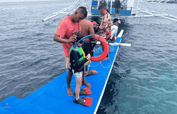 シュノーケリング準備