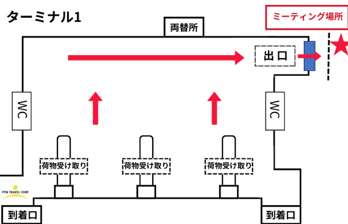 ターミナル1のマップ