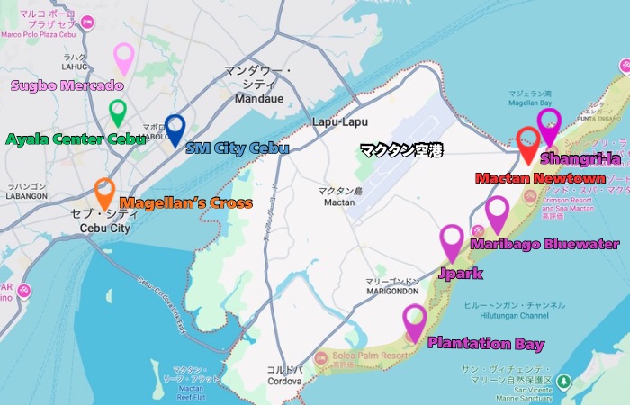 マクタン島の地図