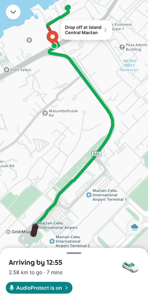 Grabの利用画面